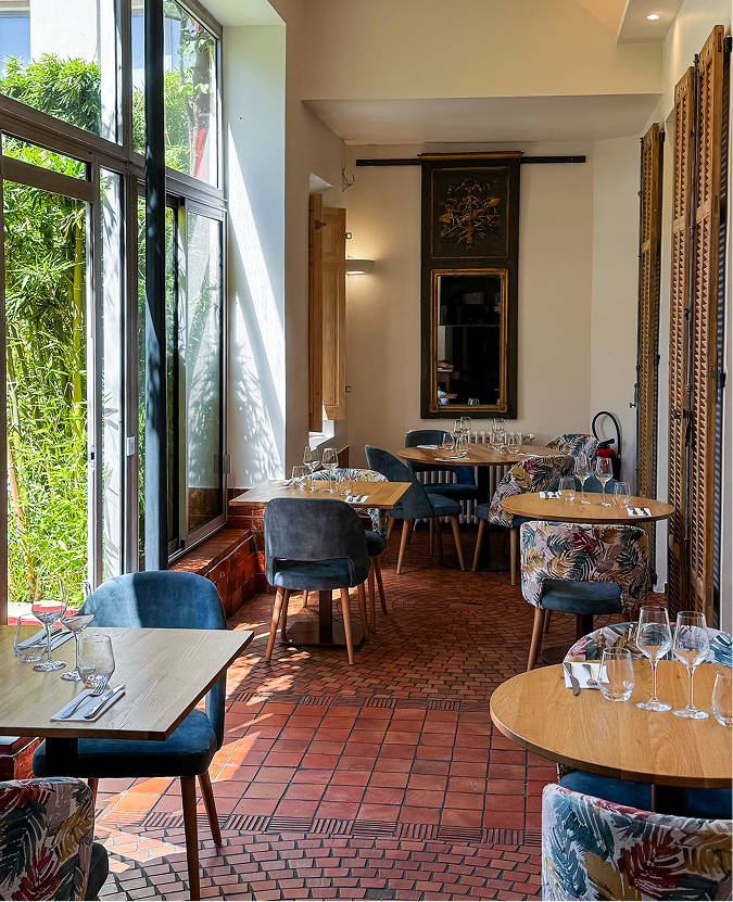 Dining room at Le Domino restaurant